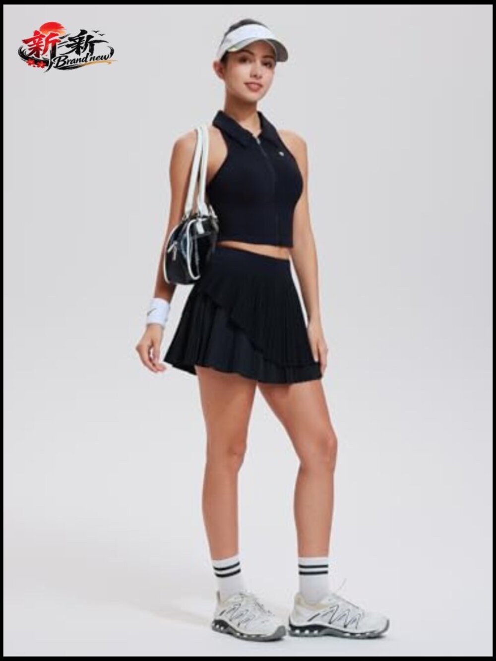 2 Piece Tennis Skirt Set with Pockets Athletic Skort Racerback Top - Picture 6 of 7